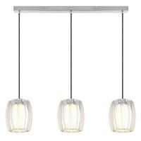 Hängeleuchte Exkl. 3xe27, 60w - Klar/Opal, Design, Glas/Kunststoff (86/18/120cm) - Globo