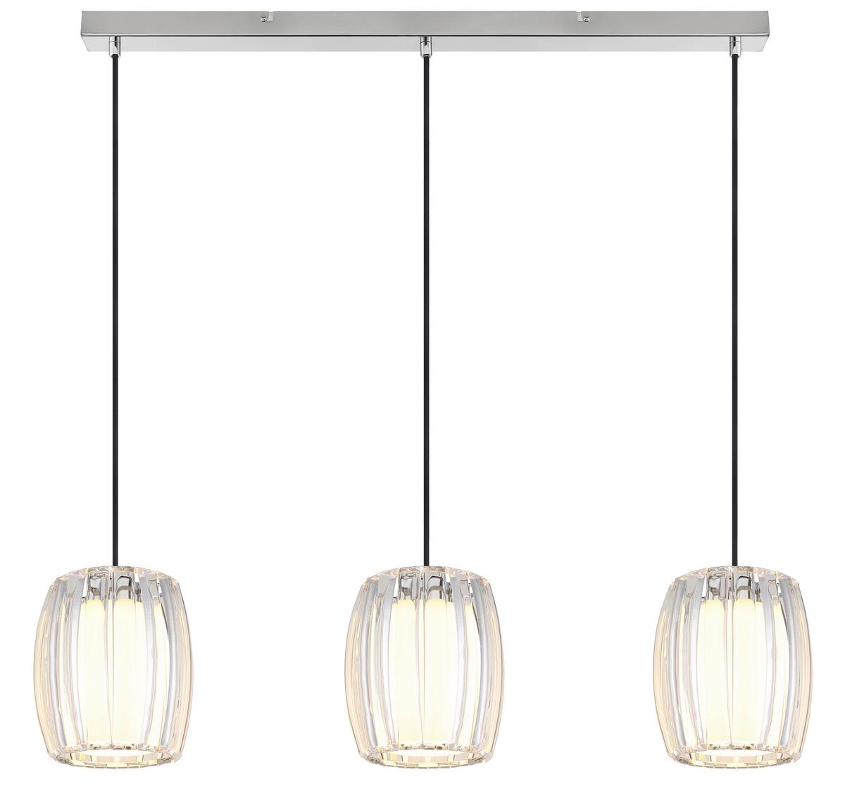Hängeleuchte Exkl. 3xe27, 60w - Klar/Opal, Design, Glas/Kunststoff (86/18/120cm) - Globo