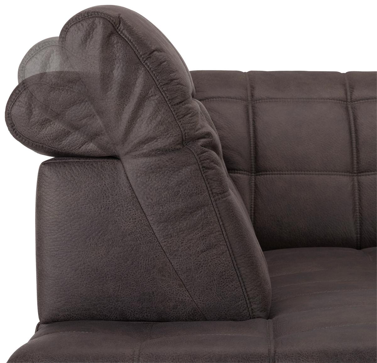 Rohová sedačka PANAMA, levá, šedá - černá/antracitová, Konvenční, kov/textil (216/304cm) - Premium Living