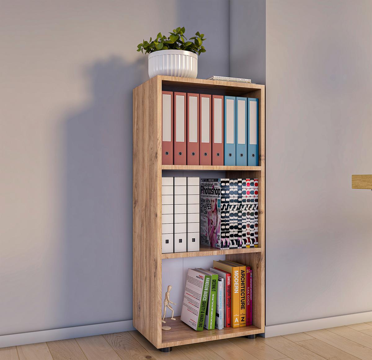 Regál na šanóny Ulas š: 49 cm, dub medový - černá/medový dub, Moderní, kompozitní dřevo/plast (49/108/32cm) - MID.YOU