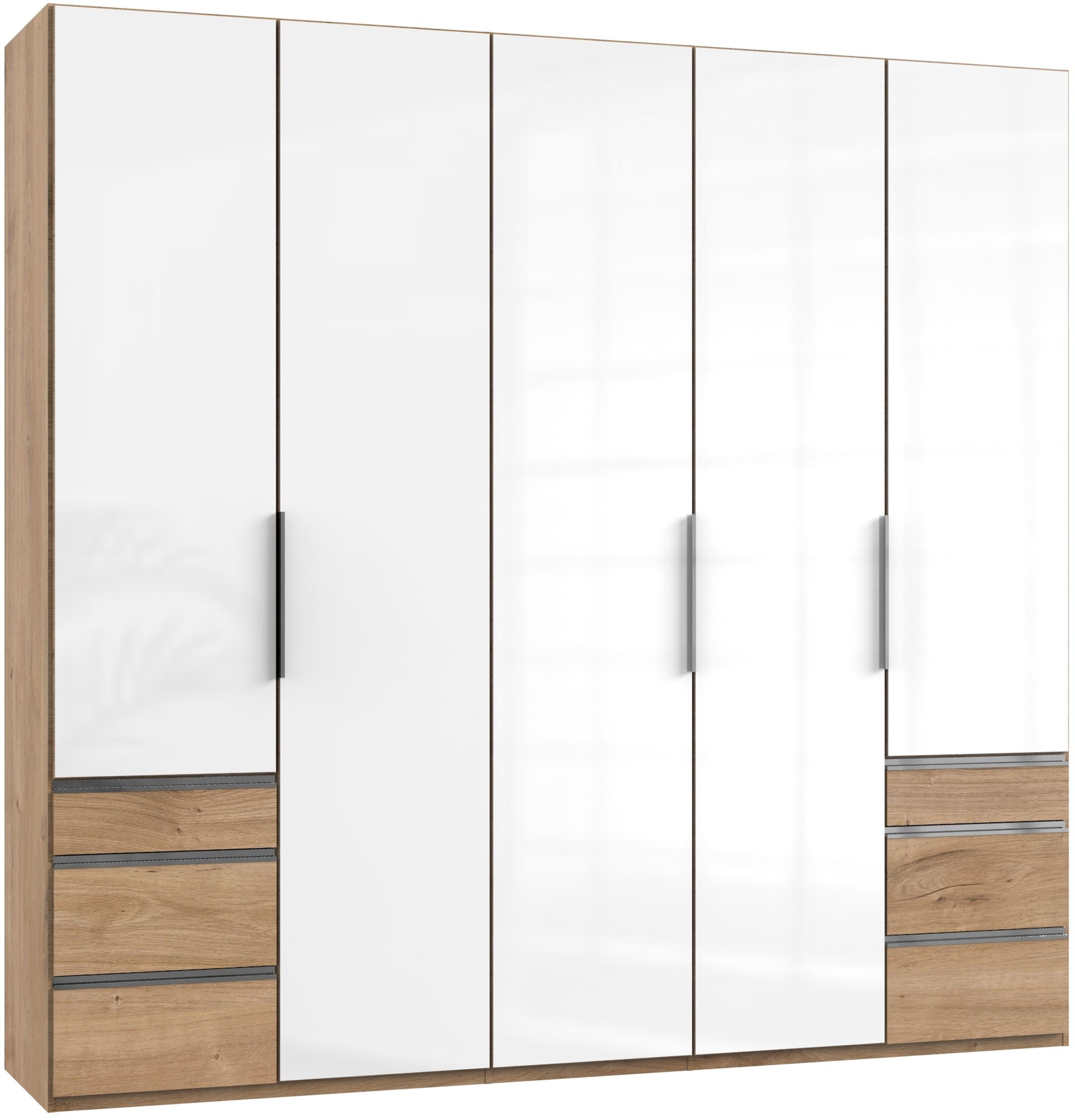 Drehtürenschrank 250cm Level, Weiß/eiche Dekor - Eichefarben/Weiß, MODERN, Glas/Holzwerkstoff (250/236/58cm) - MID.YOU