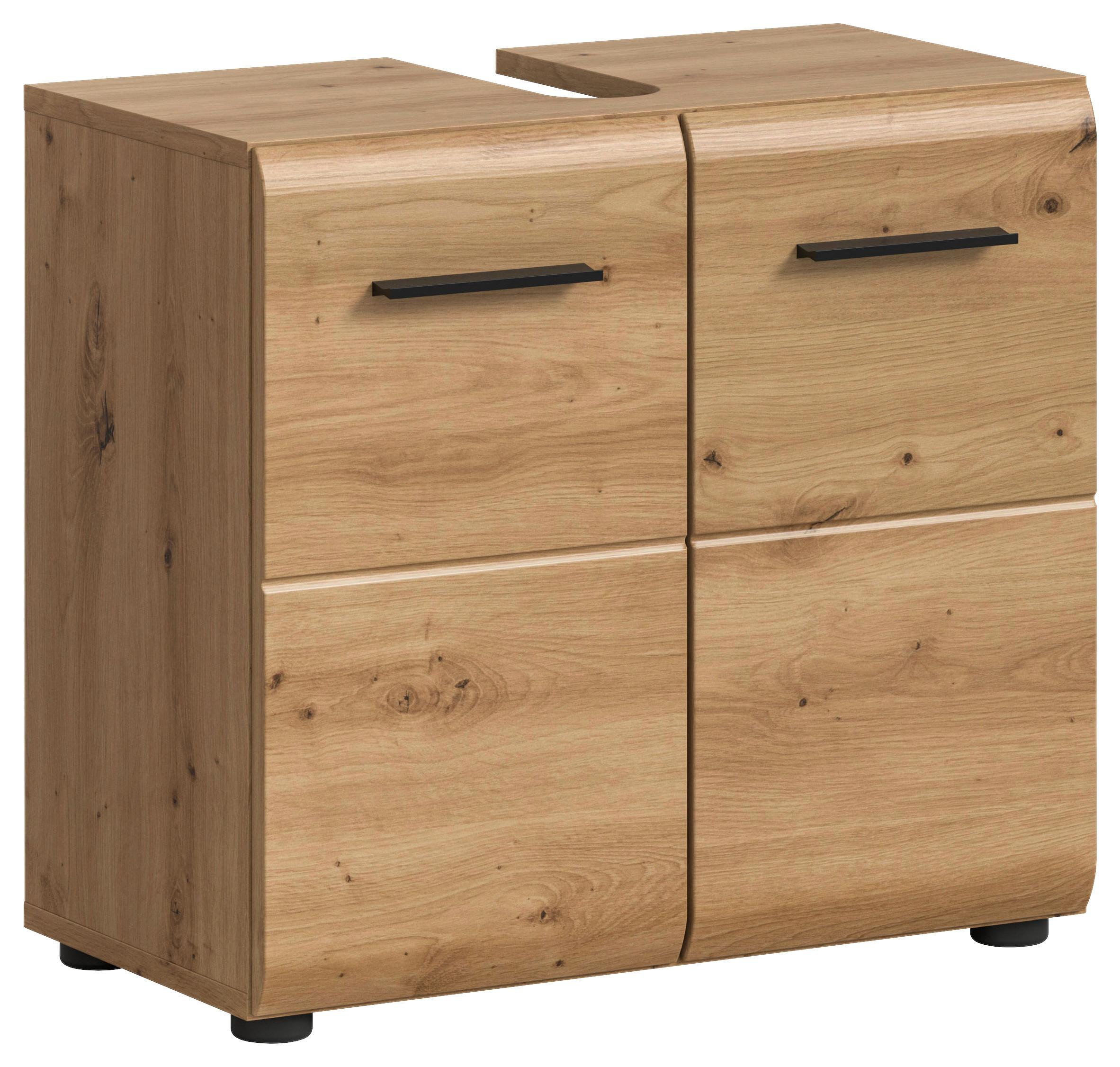 Skrinka pod umývadlo Ice Dub Artisan - čierna/dub artisan, Basics, kompozitné drevo/plast (60/54/30cm) - MID.YOU