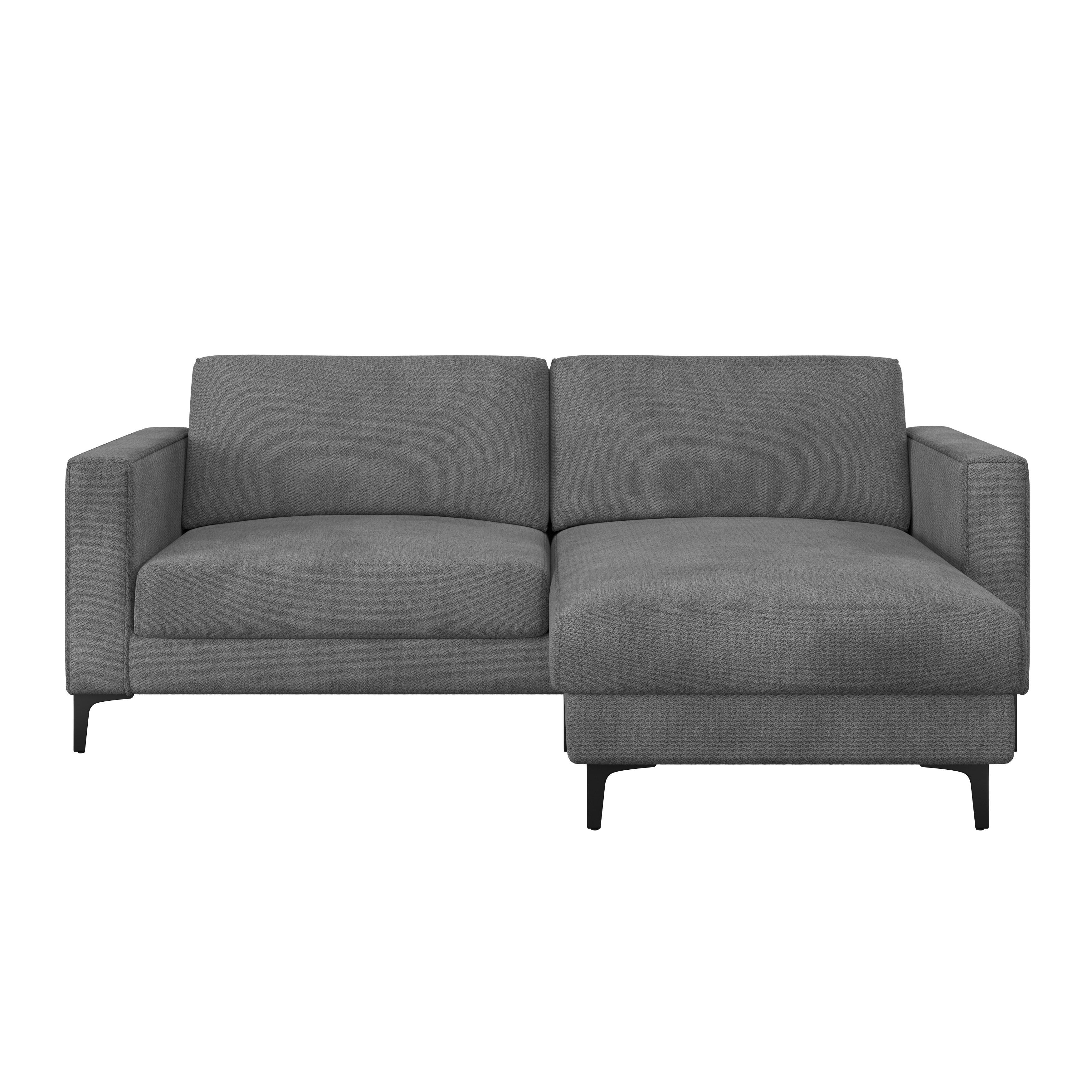 Ecksofa Atlanta dunkelgrau, 210x149cm - Dunkelgrau/Schwarz, Trend, Holz/Textil (210/149cm)
