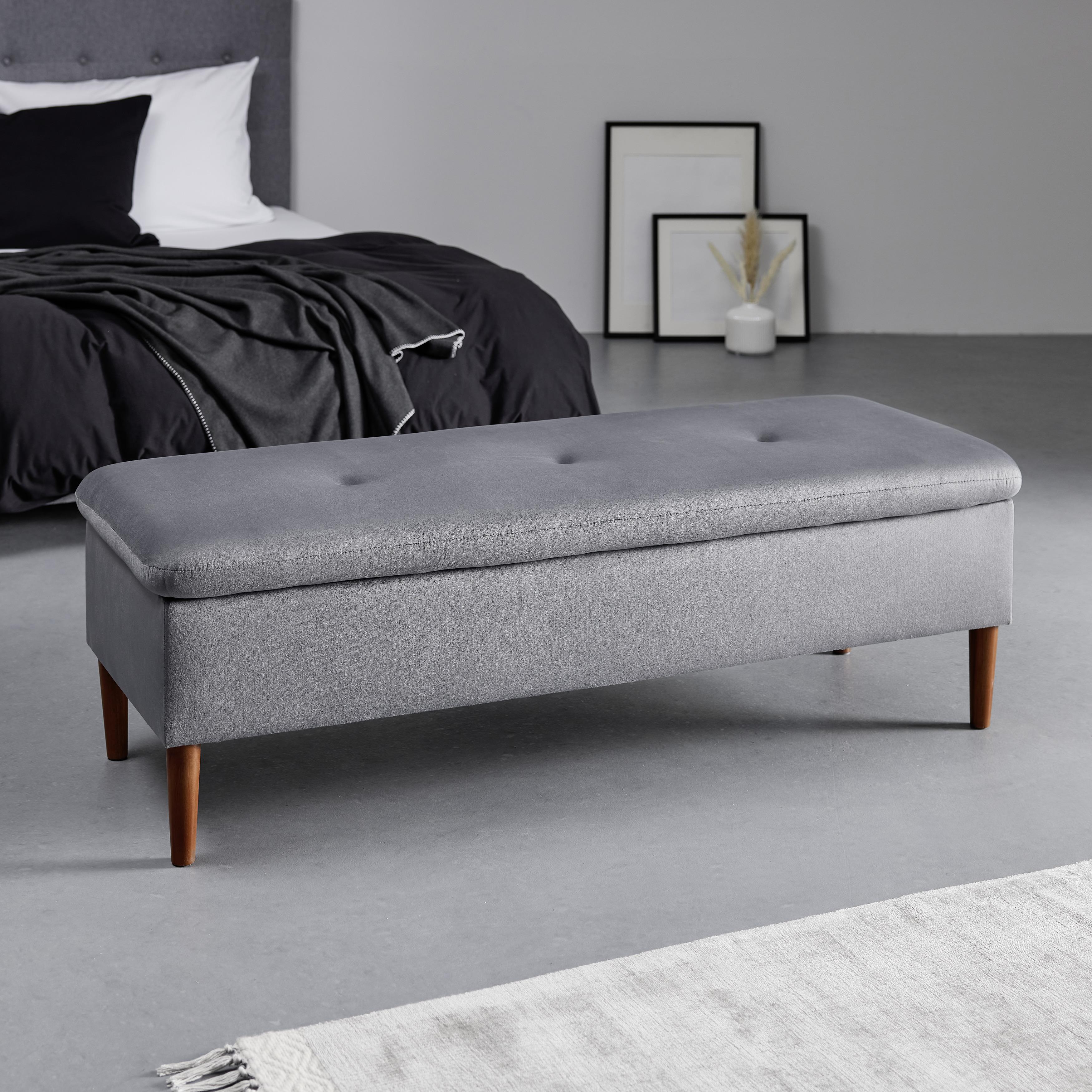 Lavice S Úložním Prostorem Jessy Šedá - šedá/barvy buku, Moderní, dřevo/textil (150/50/55cm) - Bessagi Home
