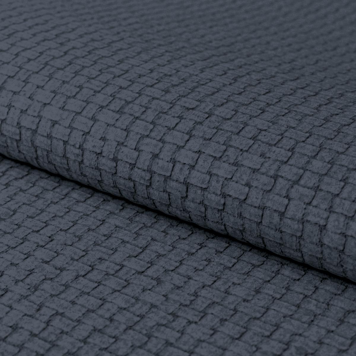 Ecksofa mit Bettfunktion Malaga new Chenille blau - Blau/Schwarz, KONVENTIONELL, Textil (203/286cm) - Ondega