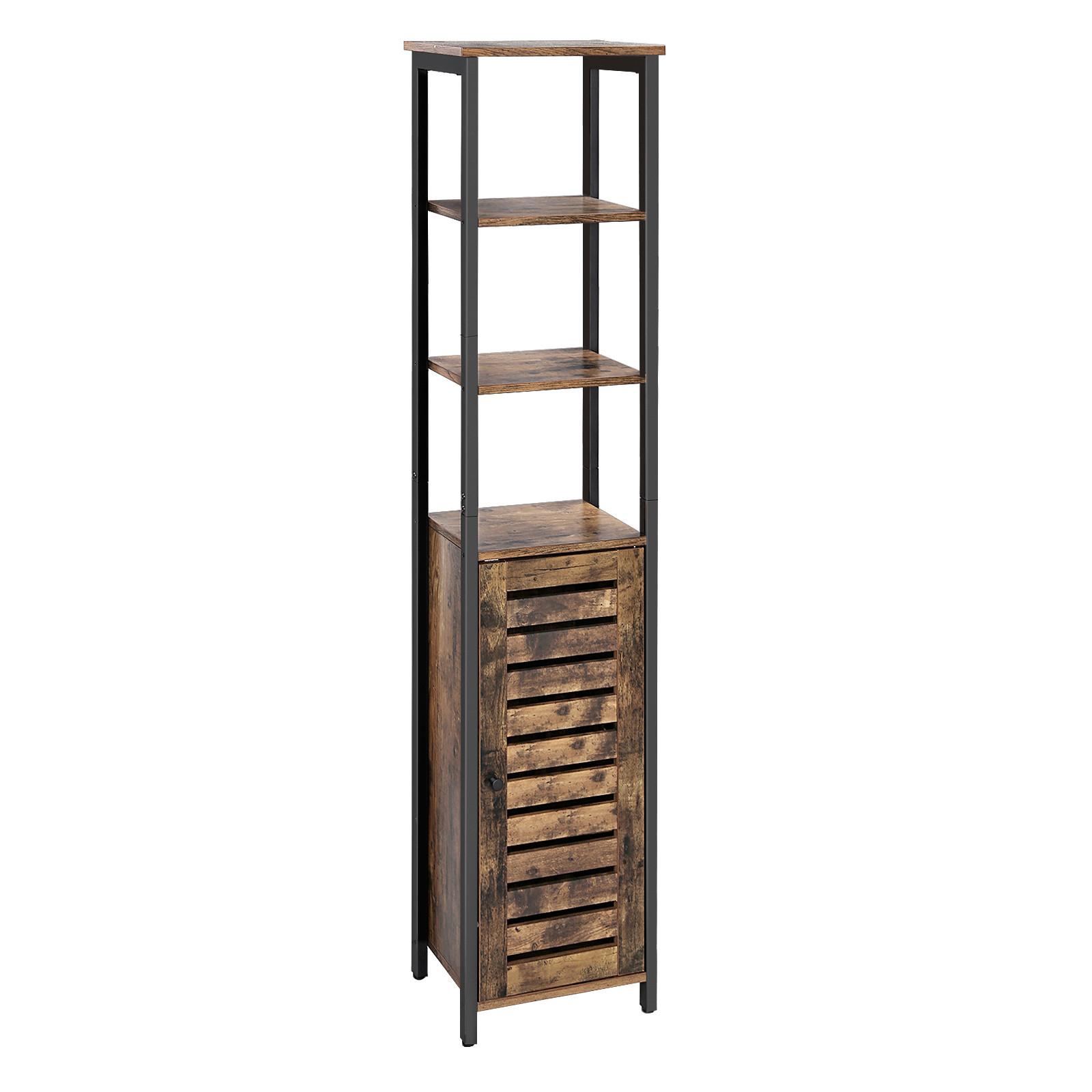 REGÁL RUSTIKAL - černá/hnědá, Trend, kov/kompozitní dřevo (37/167/30cm) - Boxxx
