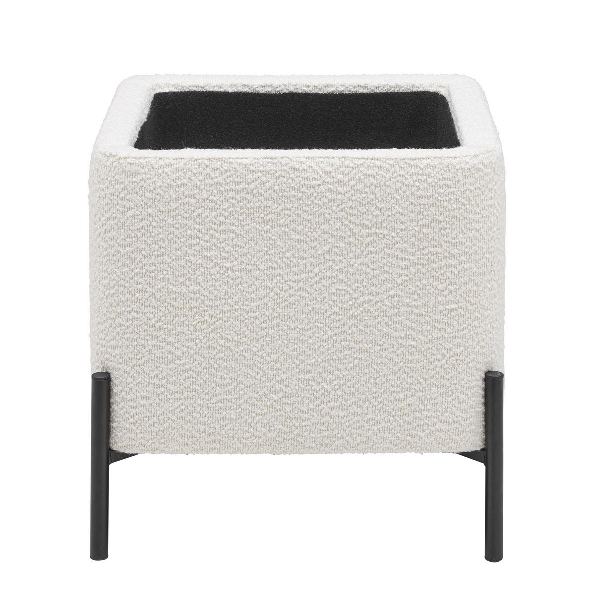 Taburet s úložným priestorom MIXO - čierna/biela, Modern, kov/kompozitné drevo (43cm) - Mömax