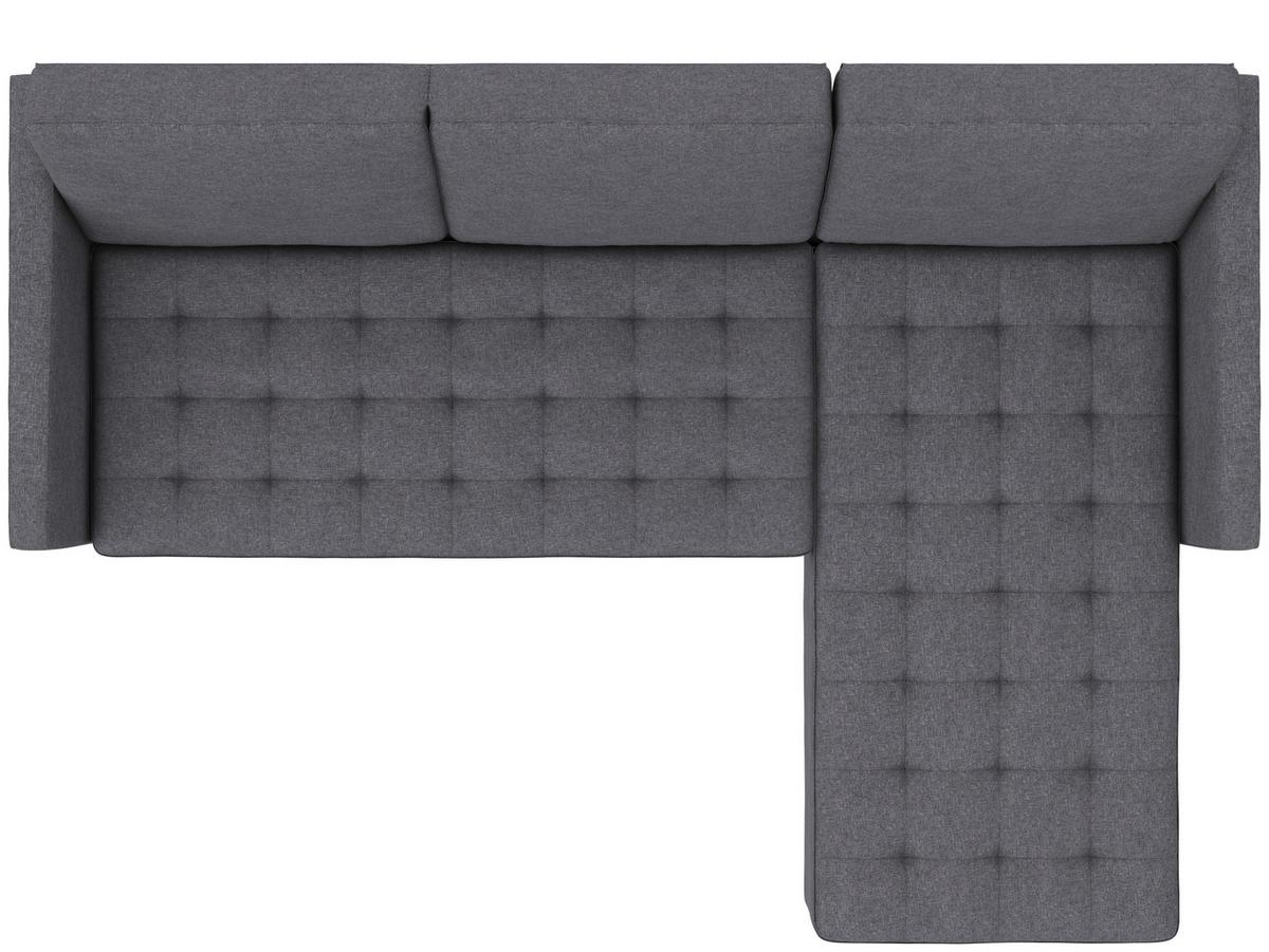 Ecksofa Palermo Grau, mit Stauraum - Schwarz/Grau, Basics, Textil (213/154cm) - Livetastic