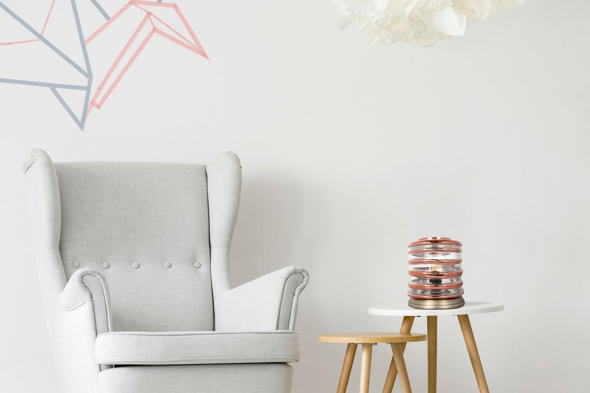 Tischleuchte Aladin 700 Champagnerfarben B: 20 cm - Champagner/Kupferfarben, Basics, Glas/Metall (20/20/21cm) - Kayoom