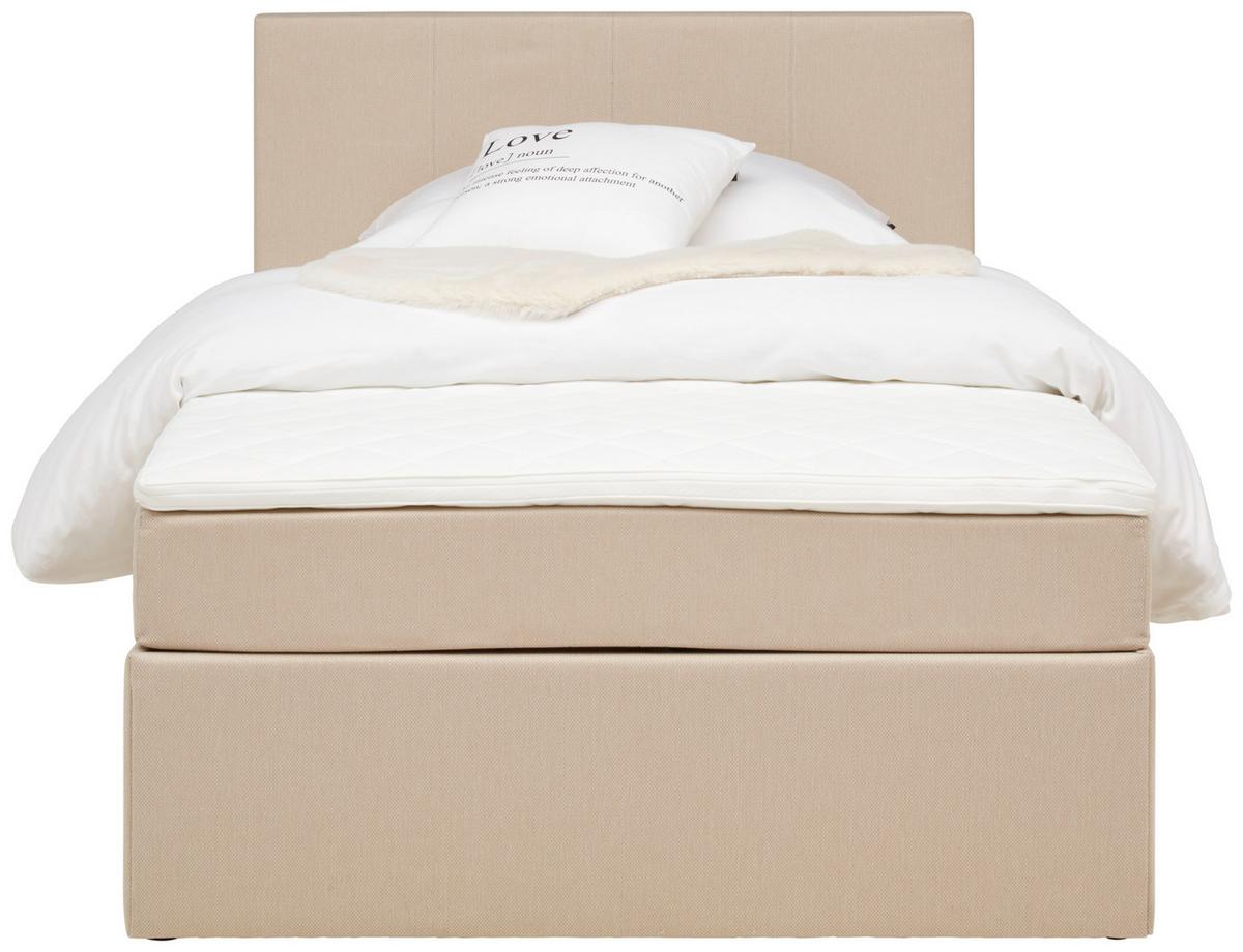 Boxbett mit Topper 120x200 Carolina - Sandfarben/Schwarz, KONVENTIONELL, Holz/Textil (120/200cm) - P & B