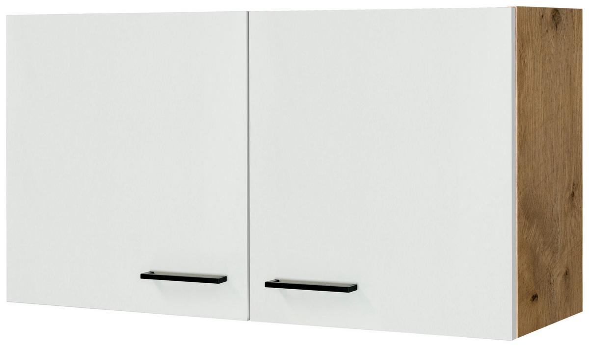 Horní kuchyňská skříňka AVILA AVILA H 100 - barvy dubu/černá, Konvenční, kov/kompozitní dřevo (100/54,8/32cm) - FlexWell