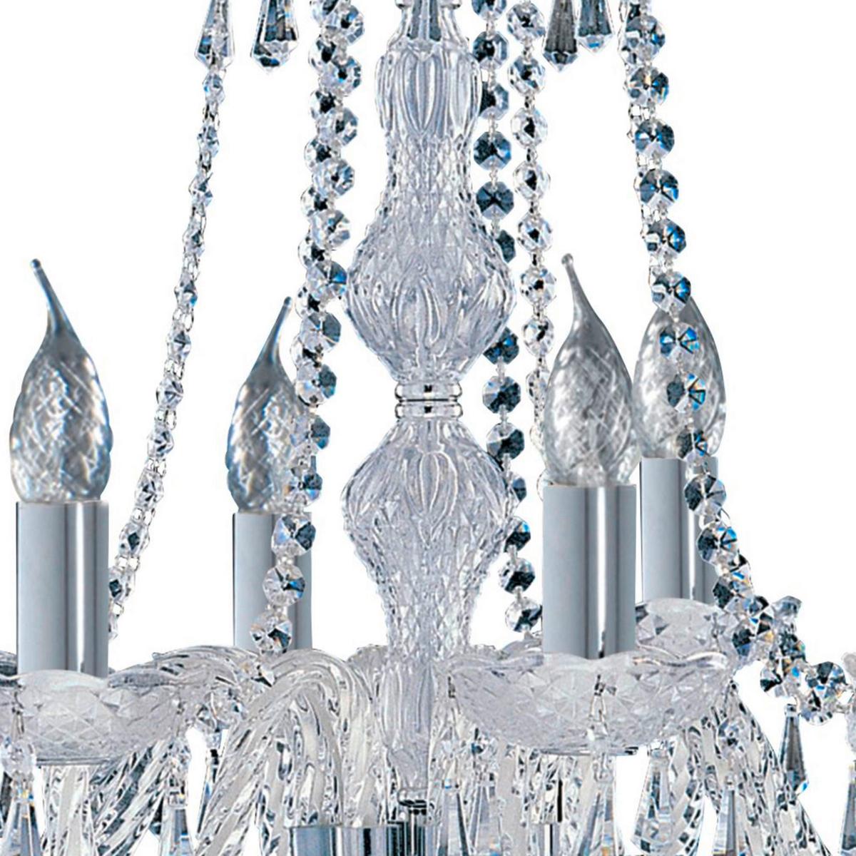 Kronleuchter Hale 218-8 - Klar/Chromfarben, Design, Glas/Metall (57/57/54.5cm)