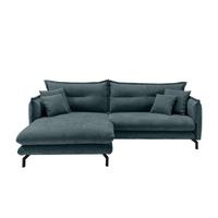 Ecksofa Lava Blau S: 180x255 cm - Blau/Schwarz, Design, Textil (180/255cm) - Livetastic