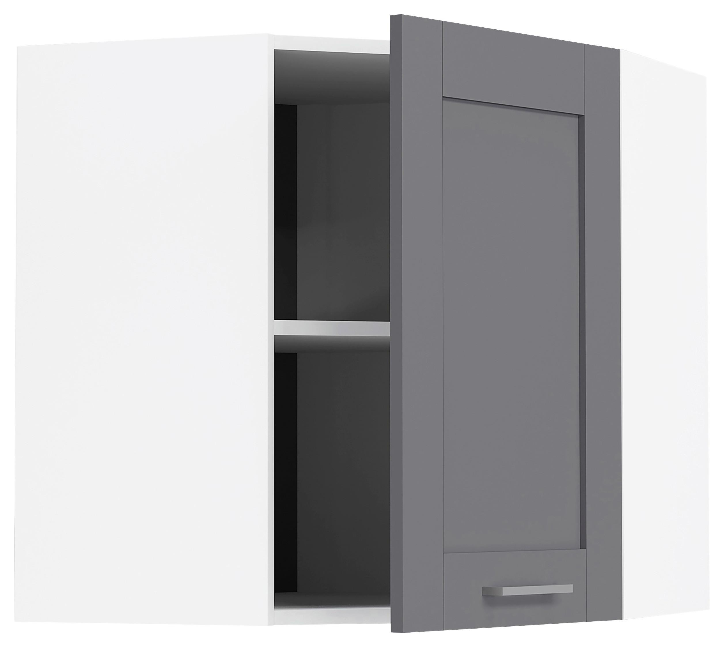 Eckoberschrank Colura - Anthrazit/Weiß, Trend, Holzwerkstoff/Kunststoff (57/60/57cm) - MID.YOU
