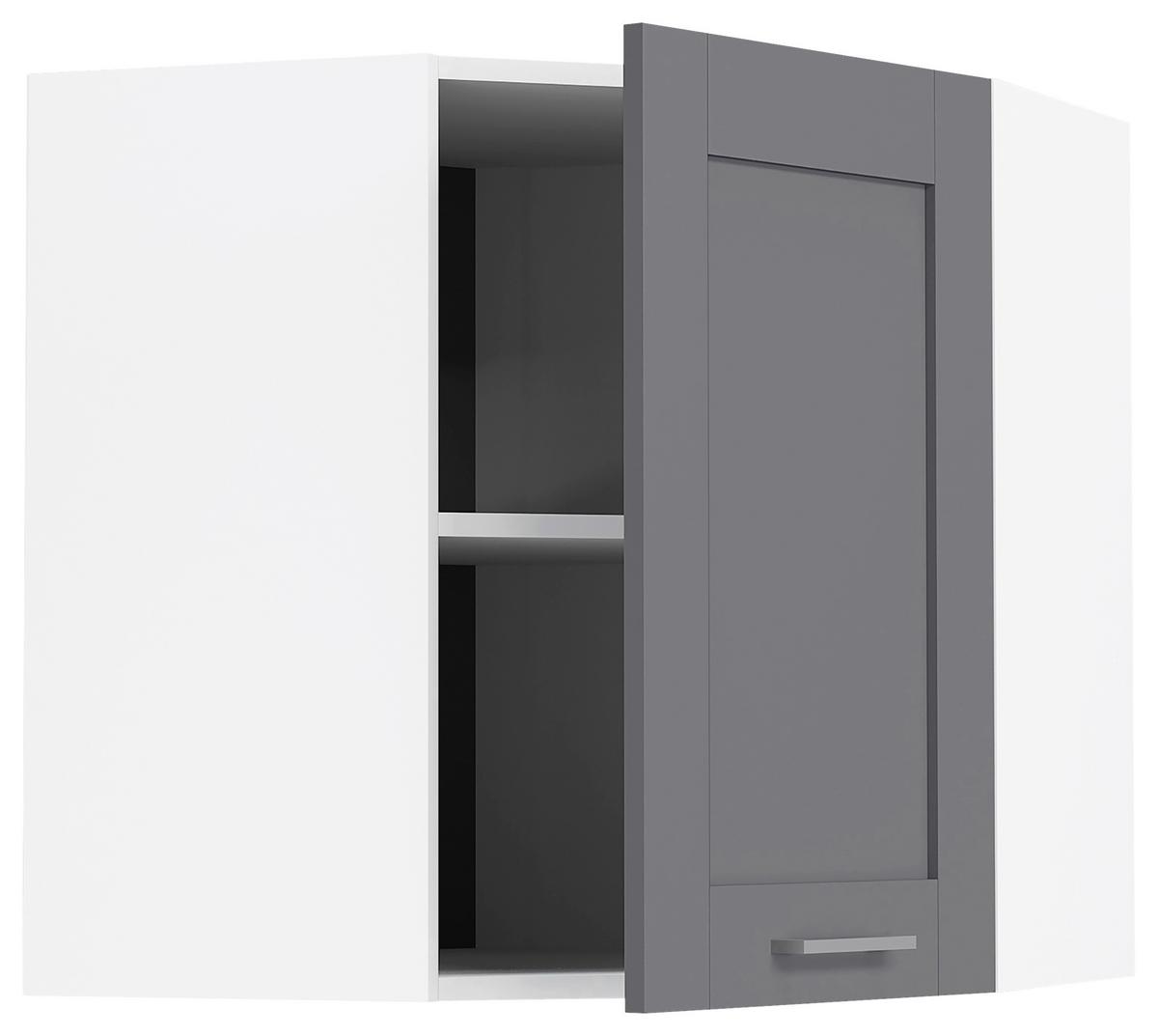 Eckoberschrank Colura - Anthrazit/Weiß, Trend, Holzwerkstoff/Kunststoff (57/60/57cm) - MID.YOU