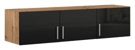Nástavec Na Skříň Celle Extra - barvy stříbra/tmavě šedá, Design, kompozitní dřevo/plast (136/39/54cm)