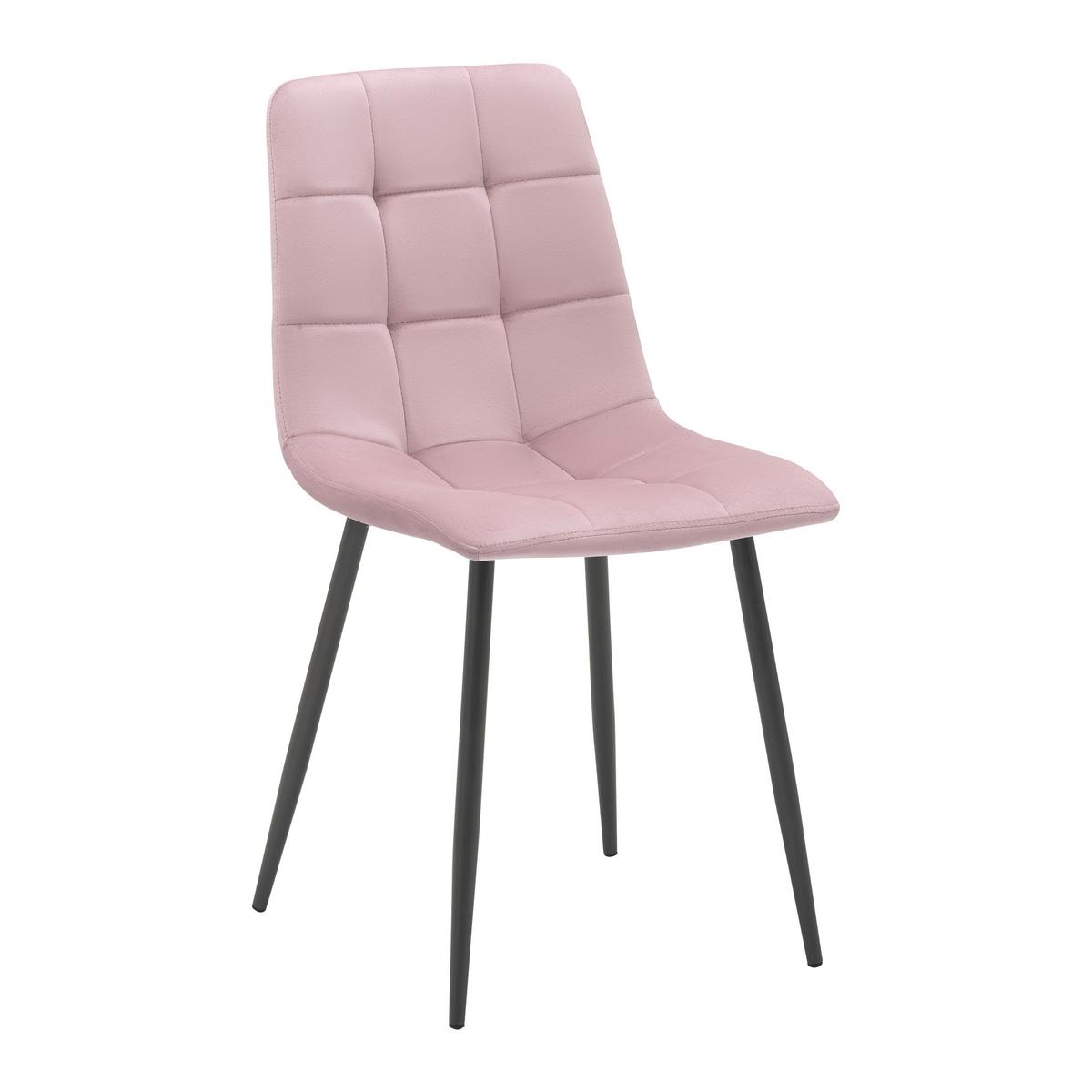 Jídelní židle RIA růžová - růžová/černá, Moderní, kov/dřevo (43,5/87/54cm) - Bessagi Home