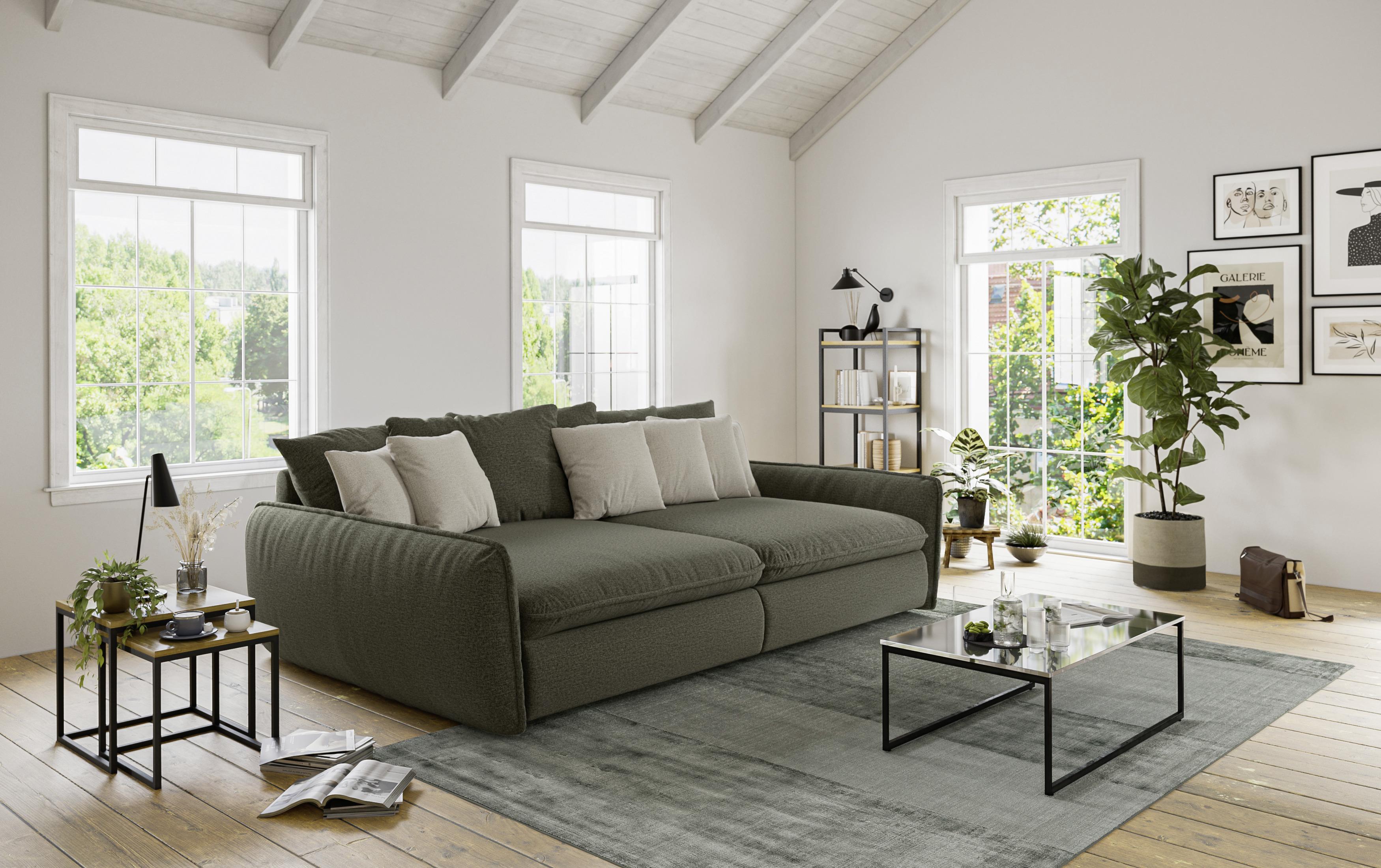 Pohovka Big Sofa Phil - tmavě zelená, Moderní, textil (234/77/131cm)
