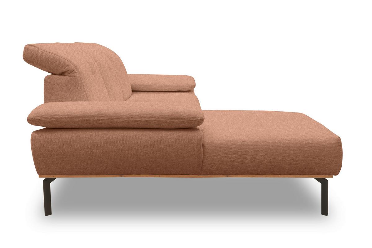 Ecksofa Rotbraun S: 242x170 cm - Wildeiche/Rotbraun, Design, Holz/Textil (242/170cm) - MID.YOU