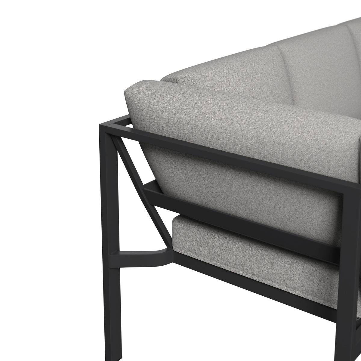 Loungegarnitur Peru - Dunkelgrau/Hellgrau, MODERN, Glas/Textil (187/241,5cm) - Beldano