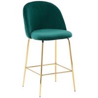 Bárszék Art Deco Bar *TOP ÁR* - arany/zöld, Modern, textil/fa (50/97/55cm) - Best Price
