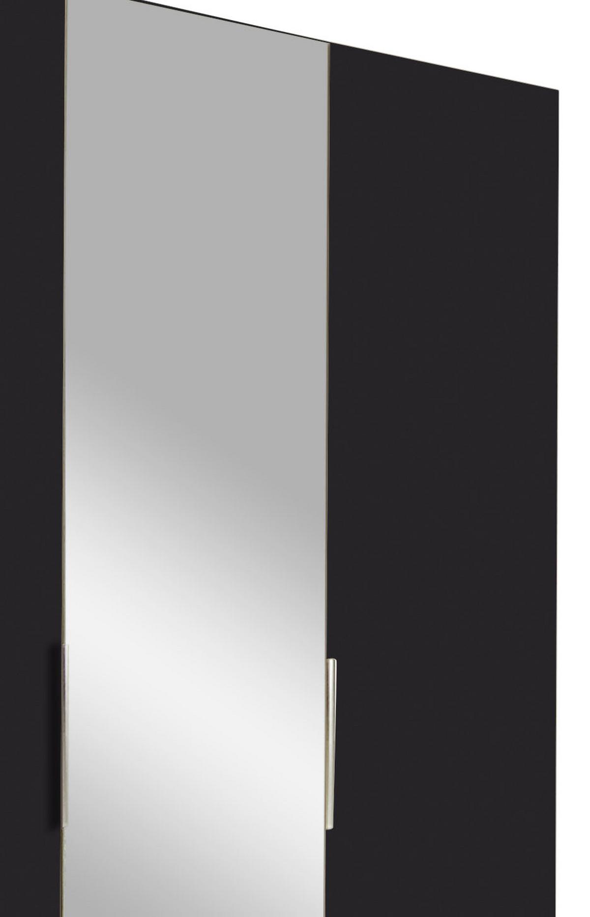 Drehtürenschrank Mit Spiegel + Laden 150cm Level 36a, Graphit - Eichefarben/Silberfarben, MODERN, Glas/Holzwerkstoff (150/216/58cm) - MID.YOU