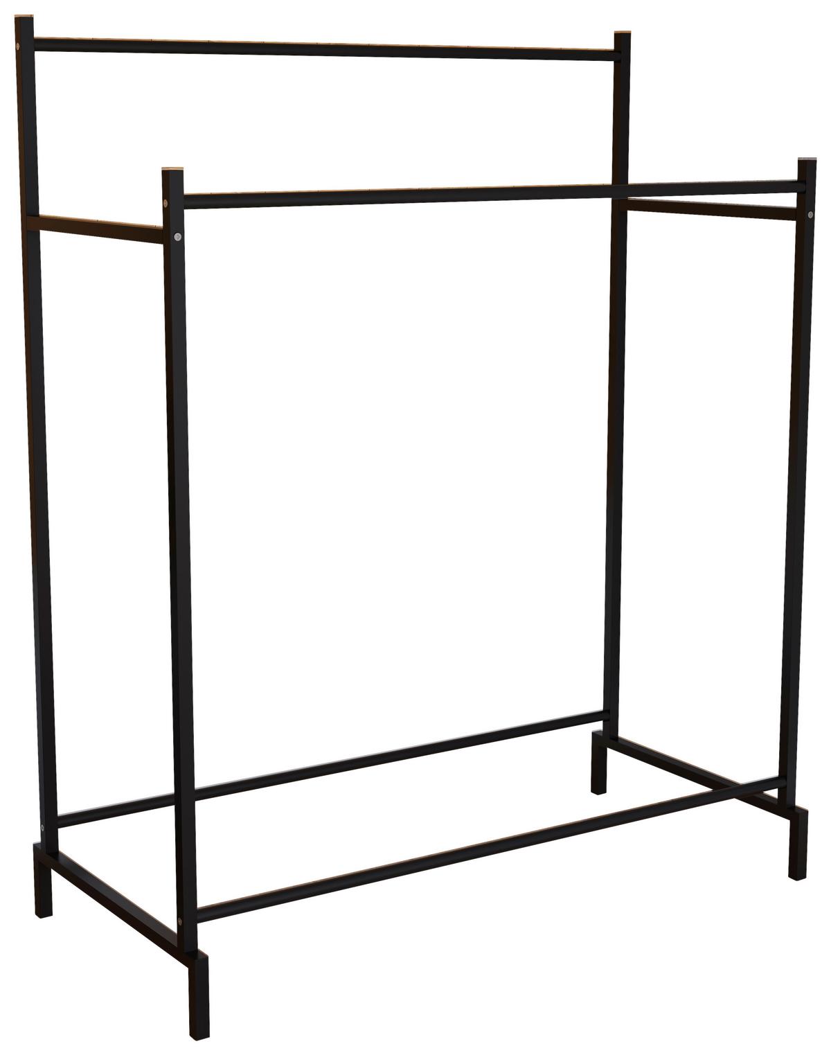 Kleiderständer Labol Schwarz B: 103 Cm - Schwarz, Design, Metall (103/136/52cm) - MID.YOU