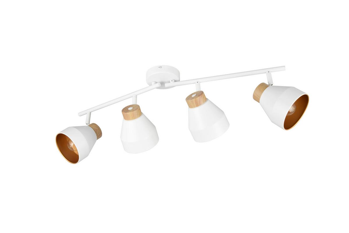 Strahler Valentin L: 71,5 cm Braun Weiß Goldfarben - Goldfarben/Braun, LIFESTYLE, Metall (71,5/22/15cm)