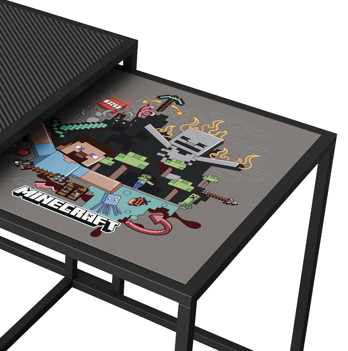 Beistelltischset Minecraft - Schwarz, MODERN, Holzwerkstoff/Metall (45/48/45cm) - Minecraft