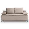Schlafsofa Sendi Beige B: 210cm - Beige/Schwarz, Basics, Holz/Textil (210/103/90cm) - MID.YOU