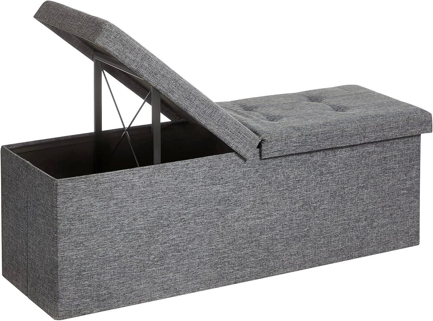 Sitzbox Grau B: 110 Cm - Grau, Basics, Holzwerkstoff/Textil (110/38/38cm)