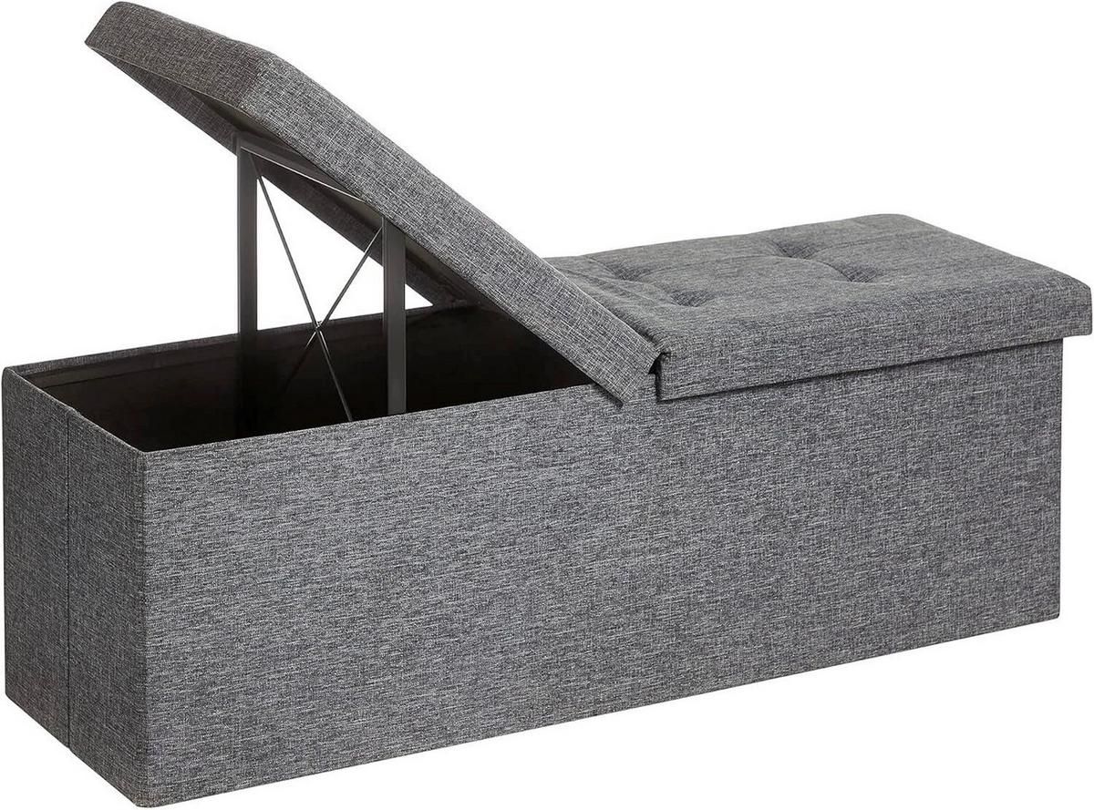 Sitzbox Grau B: 110 cm - Grau, Basics, Holzwerkstoff/Textil (110/38/38cm)