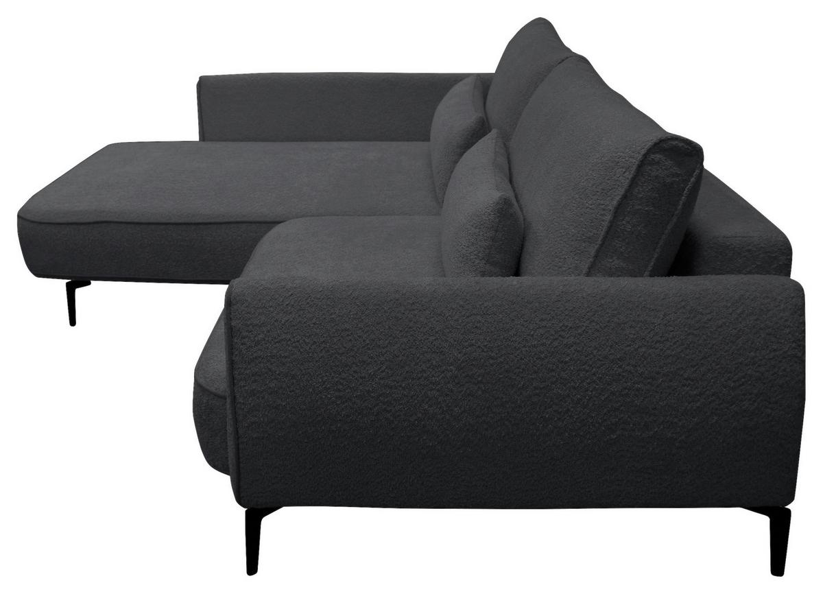 Ecksofa Abriamo Dunkelgrau 204x273 cm - Dunkelgrau/Creme, Design, Textil (204/273cm) - MID.YOU