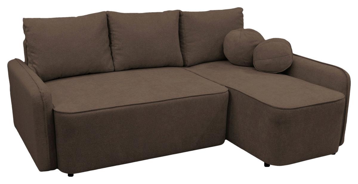 Ecksofa Fancy Braun 209x143 Cm - Schwarz/Braun, Design, Textil (209/143cm) - MID.YOU