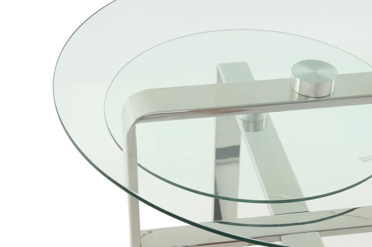 Beistelltisch Harry Silberfarben B: 59 Cm - Silberfarben, Design, Glas/Metall (59/60/59cm) - Kayoom