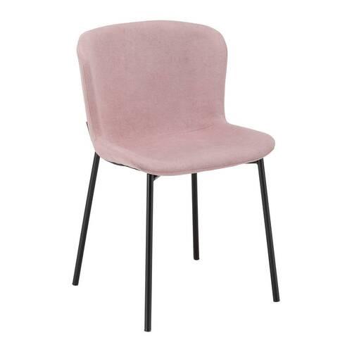 Židle NOEMIE růžová - růžová/černá, Moderní, kov/dřevo (46/79/56cm) - Bessagi Home