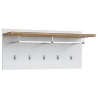 Garderobenpaneel Hola Weiß/ Eiche Wotan B: 90 cm - Eiche Wotan/Weiß, Trend, Holzwerkstoff (90/40,5/30cm)