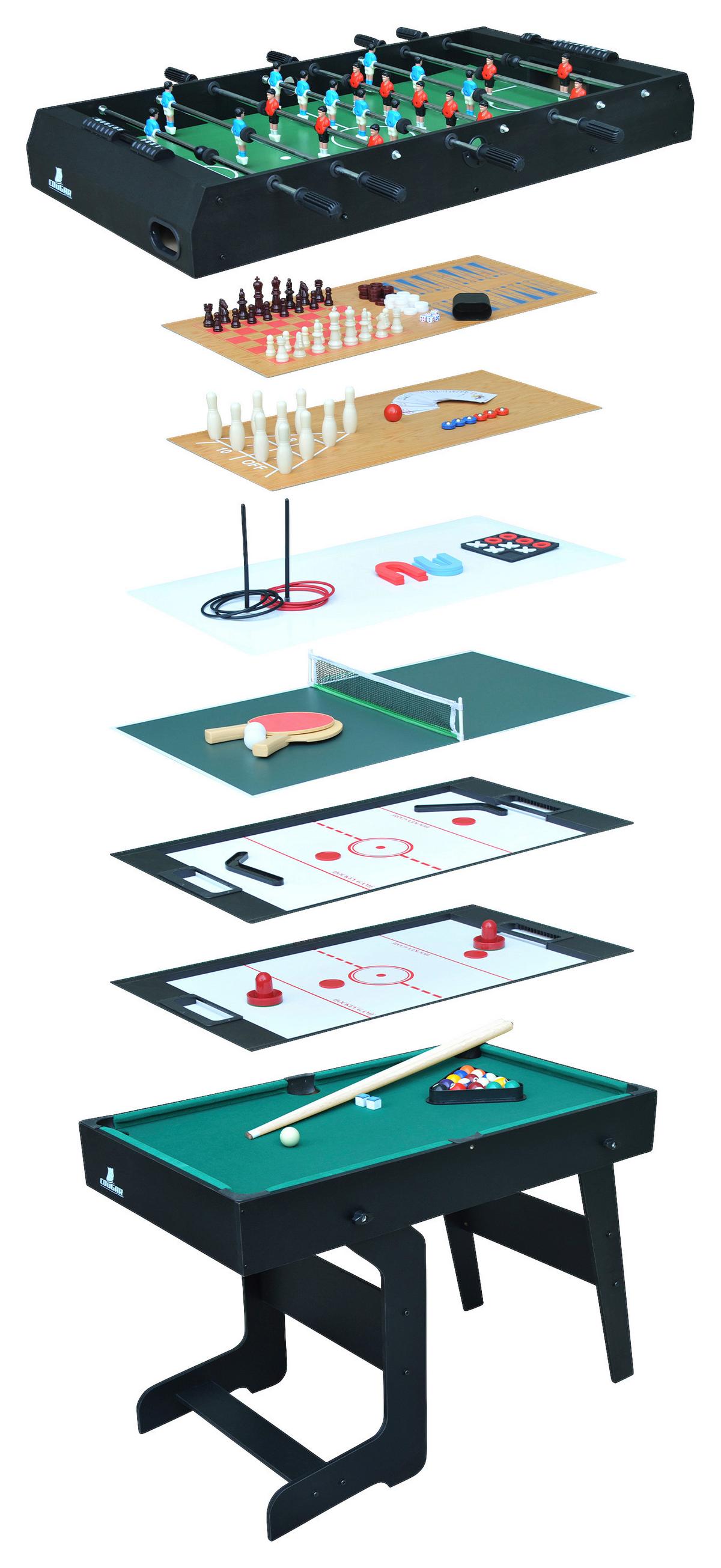 Multispieltisch Cougar All-In-One Schwarz B: 61 cm - Schwarz, KONVENTIONELL, Holz (61/81/119,00cm) - Ambia Garden