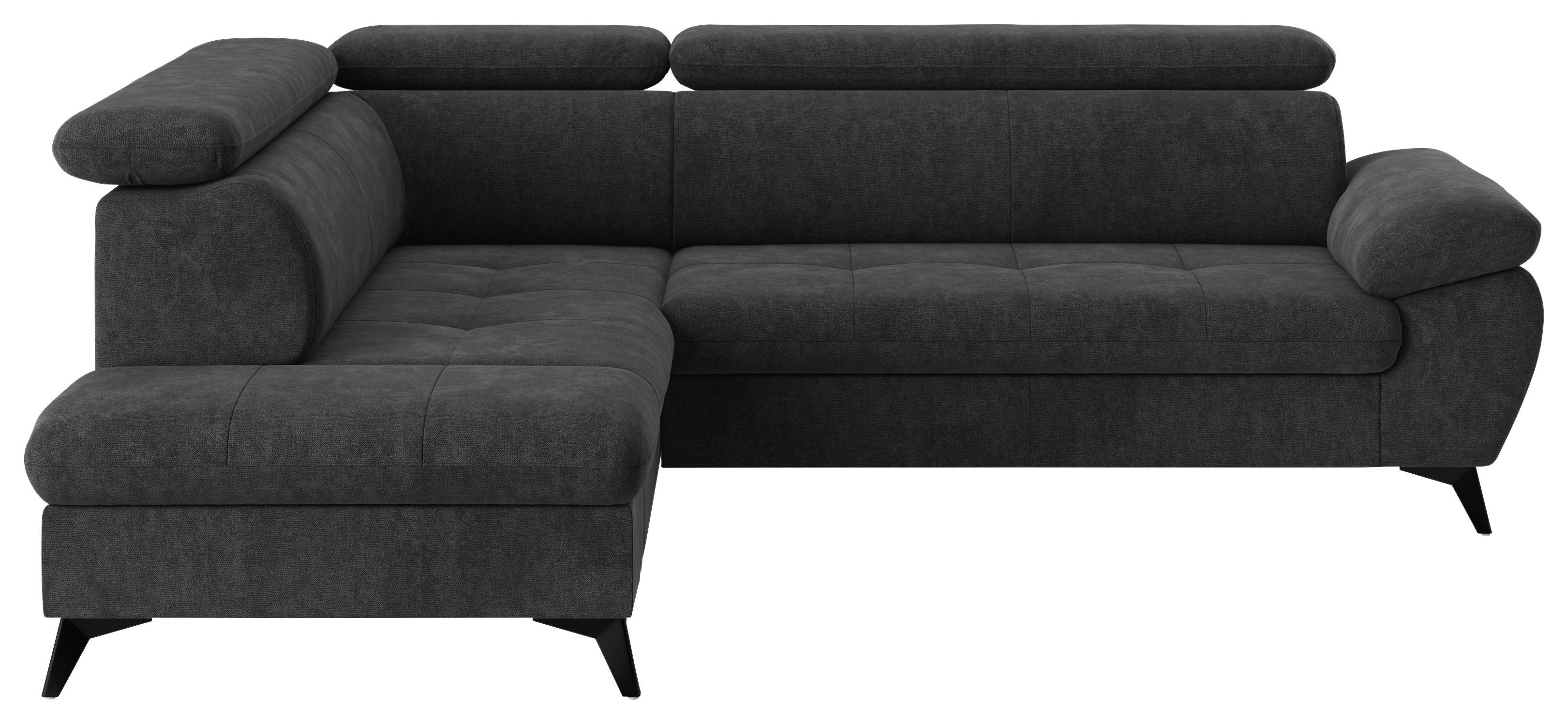 Ecksofa mit Bettkasten Hudson 100x256 cm Dunkelgrau - Schlammfarben/Dunkelgrau, Textil (207/265cm) - MID.YOU