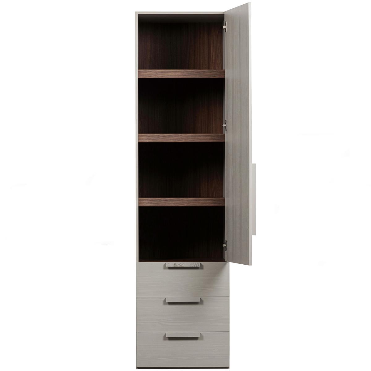 Drehtürenschrank Rens, Grau B: 55 Cm - Grau, Design, Holz (55/210/58cm) - Livetastic