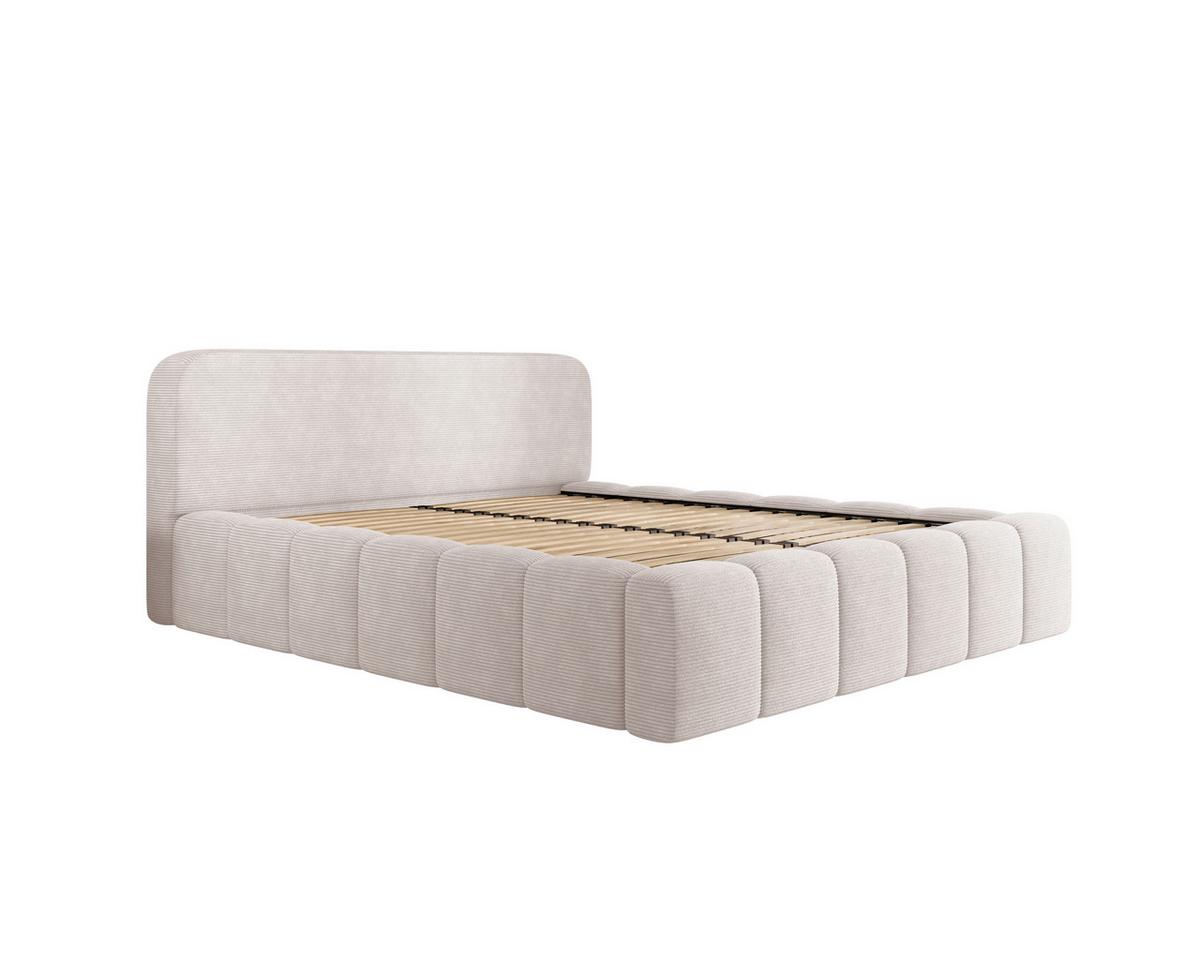 Polsterbett Deli 120 Beige LF: 120x200cm - Beige/Schwarz, MODERN, Textil/Metall (120/200cm) - MID.YOU