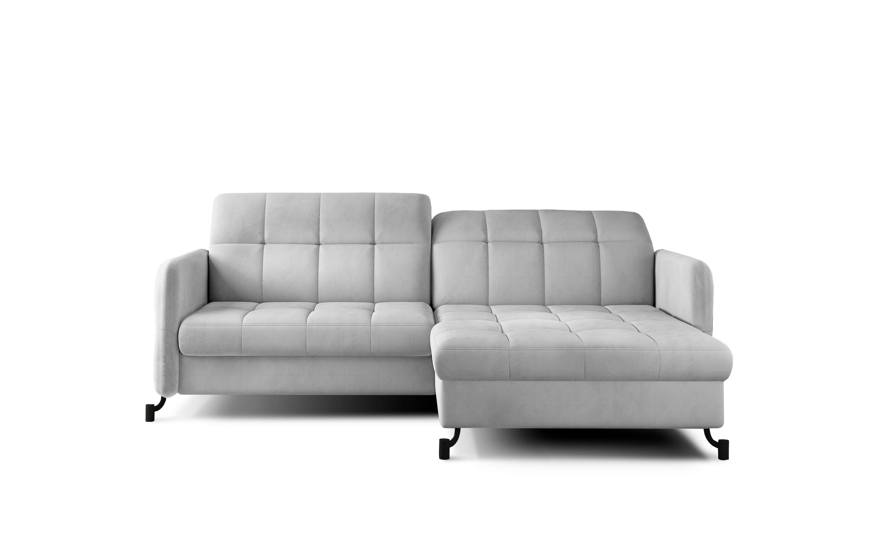 Ecksofa Lorelle Hellgrau S: 225x160 cm - Hellgrau/Schwarz, Design, Textil (225/160cm) - MID.YOU