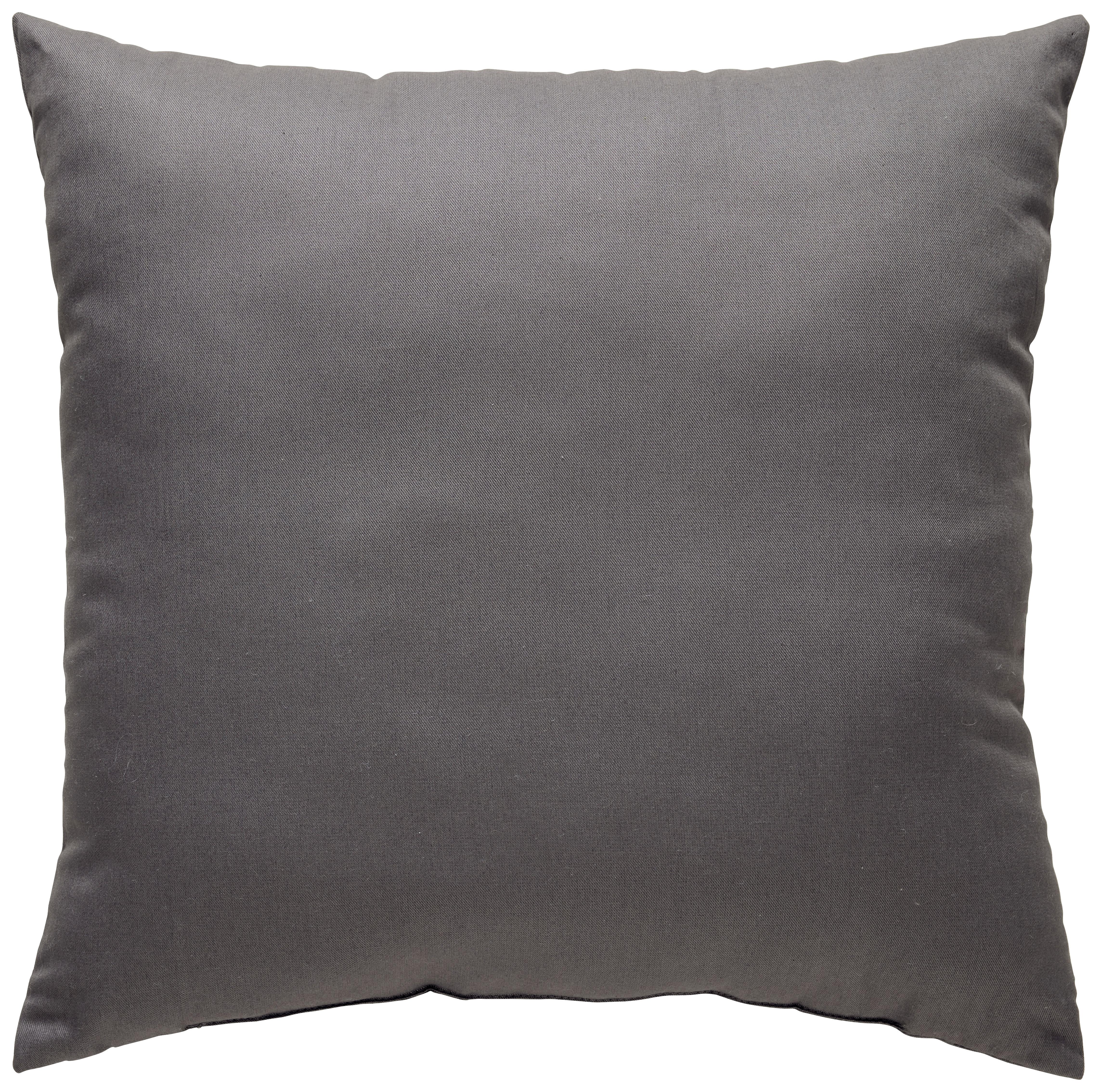 Dekoračný vankúš Mex, 48/48cm, antracit - antracitová, Konventionell, textil (48/48cm) - Modern Living