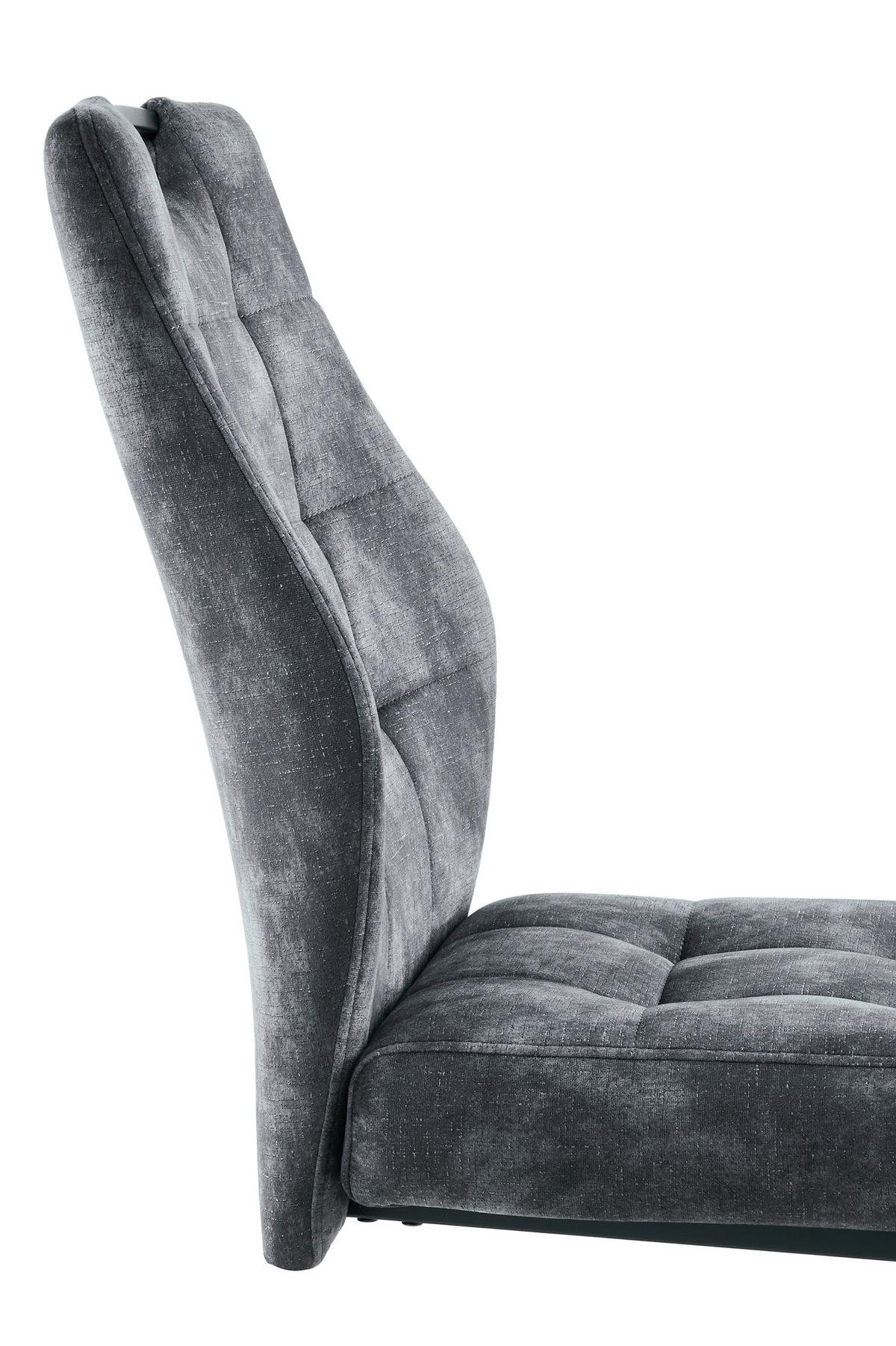 Szánkótalpas Szék Emília - fekete/antracit, Konventionell, textil/fém (43/95/61cm)