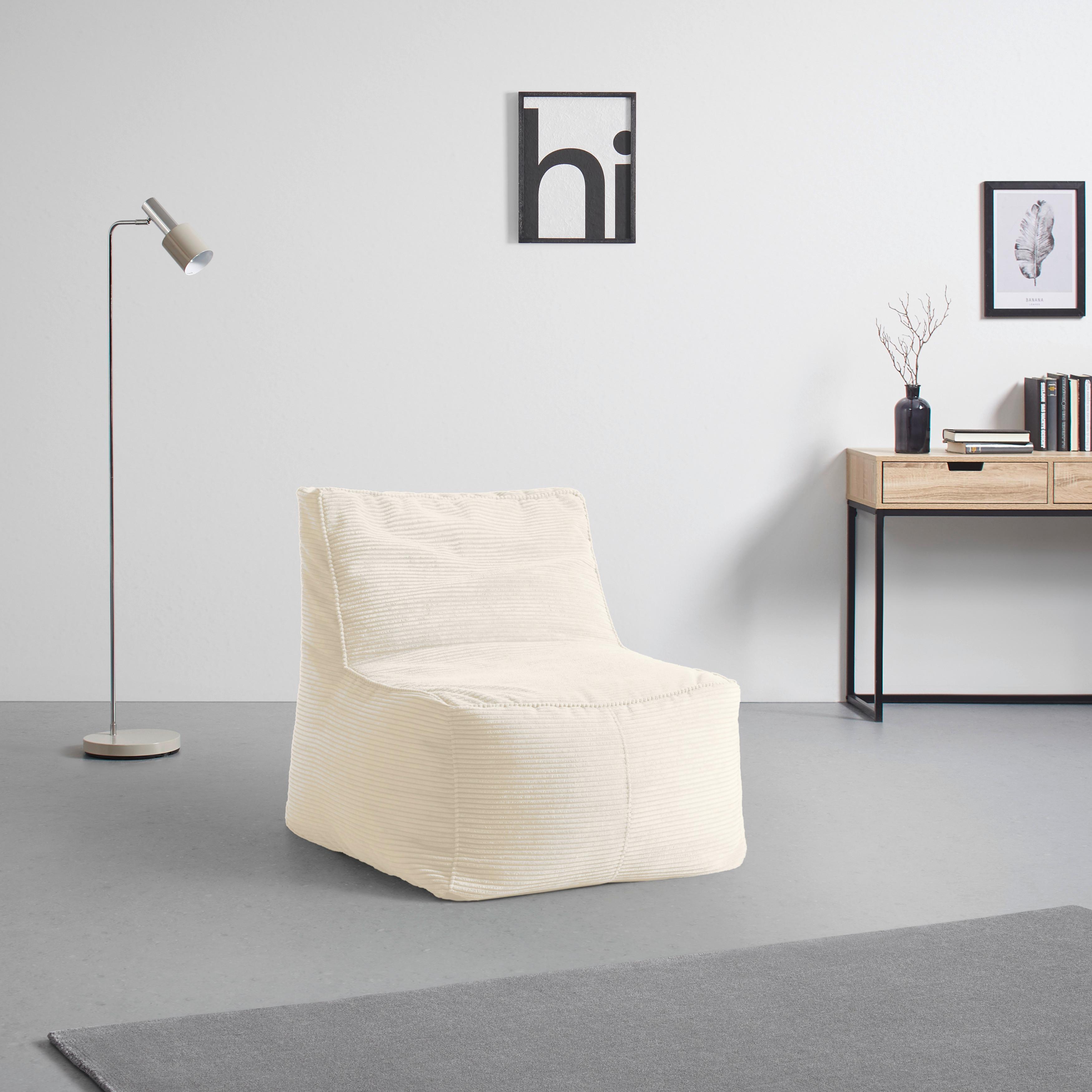 Sedací vak CAROLINE, biely menčester, max. 90 kg - biela, Modern, textil (75/84/88cm) - Mömax