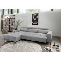 Ecksofa Intera Silberfarben S: 188x276 Cm - Silberfarben/Schwarz, KONVENTIONELL, Textil (188/276cm) - Livetastic