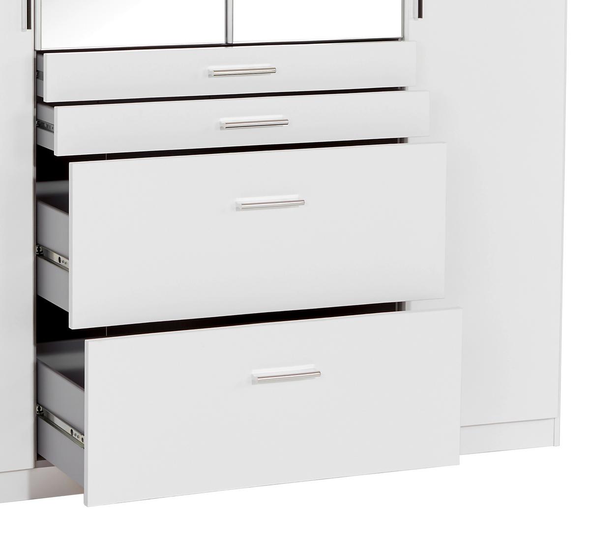 Kleiderschrank Mit Spiegel 180cm Aachen, Alpinweiß - Weiß, KONVENTIONELL, Holzwerkstoff (180/198/58cm)