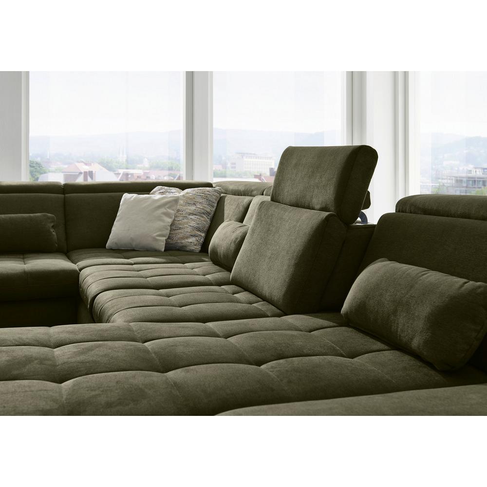 Luxusná sedačka v tvare U Espen, tmavozelená, tmavozelená, 220 cm, 384 cm, 200 cm