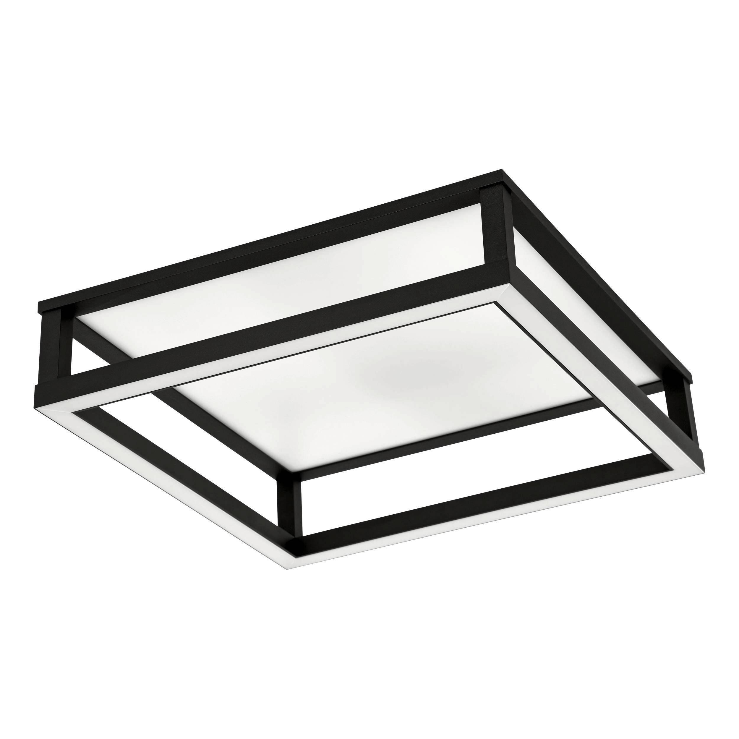STROPNÉ SVIETIDLO MACELLARA - čierna/biela, Design, kov/plast (45/45/15cm) - Eglo