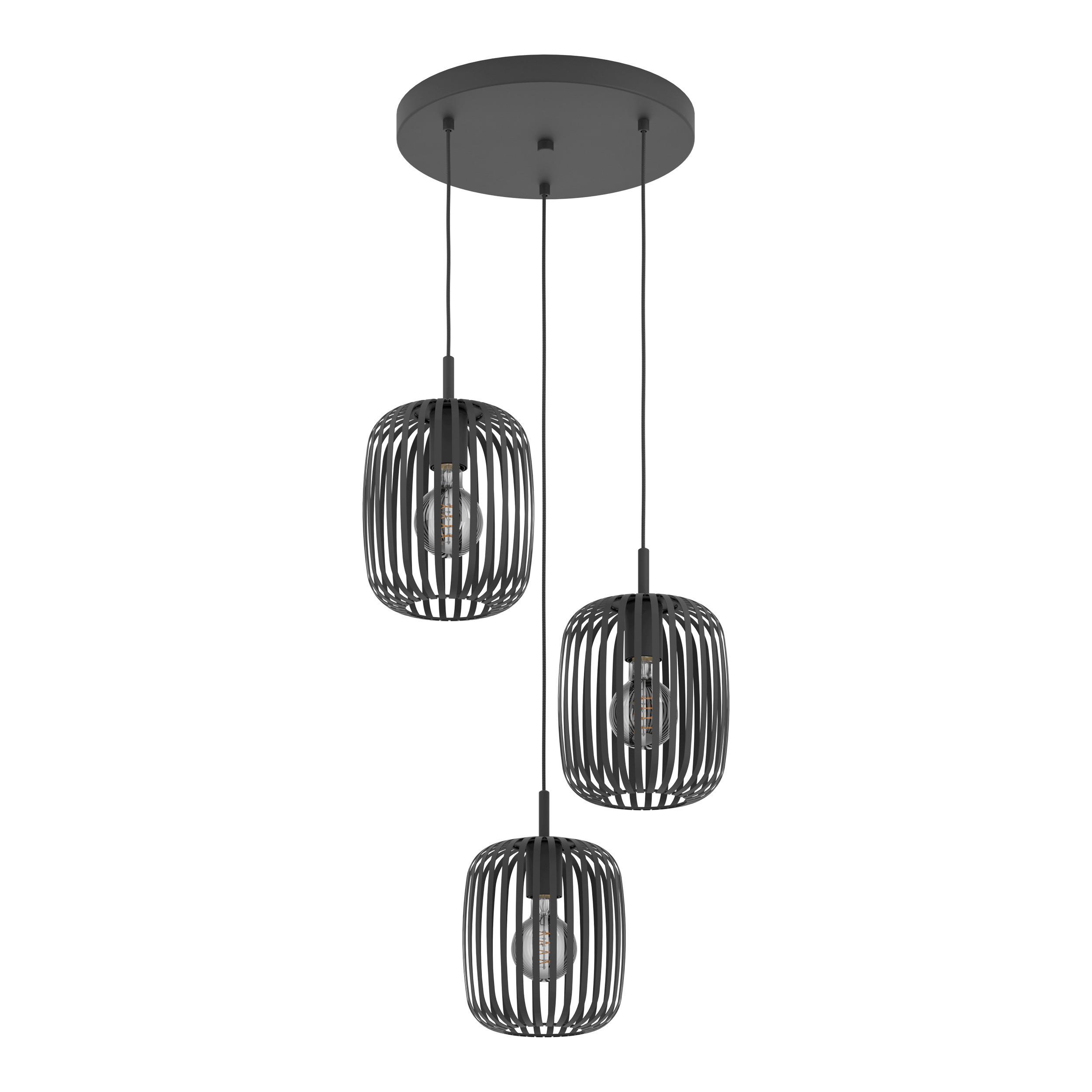 HÄNGELEUCHTE 900686* ROMAZZINA - Schwarz, Design, Metall (46/46/110cm) - Eglo